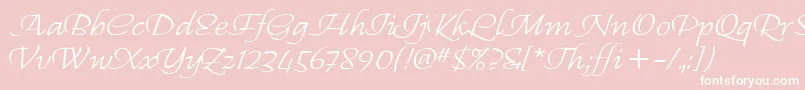 RegalliaItc-Schriftart – Weiße Schriften auf rosa Hintergrund