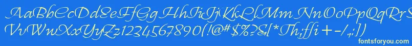 RegalliaItc Font – Yellow Fonts on Blue Background