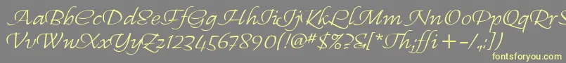 RegalliaItc Font – Yellow Fonts on Gray Background