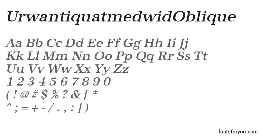 UrwantiquatmedwidOblique-fontti – aakkoset, numerot, erikoismerkit