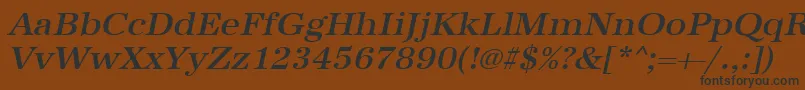 UrwantiquatmedwidOblique Font – Black Fonts on Brown Background