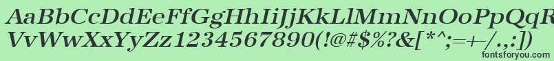 UrwantiquatmedwidOblique Font – Black Fonts on Green Background