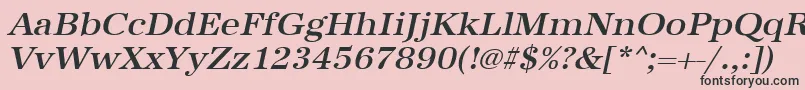 UrwantiquatmedwidOblique Font – Black Fonts on Pink Background