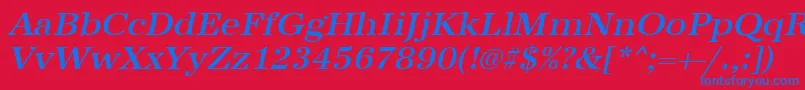 UrwantiquatmedwidOblique Font – Blue Fonts on Red Background