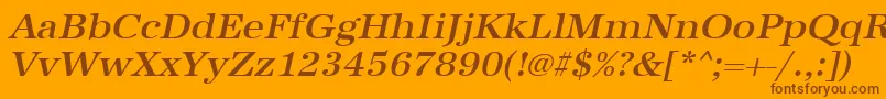 UrwantiquatmedwidOblique Font – Brown Fonts on Orange Background