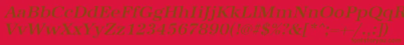 UrwantiquatmedwidOblique Font – Brown Fonts on Red Background