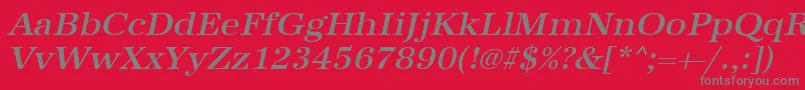 UrwantiquatmedwidOblique Font – Gray Fonts on Red Background