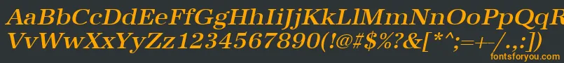 UrwantiquatmedwidOblique Font – Orange Fonts on Black Background