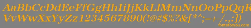 UrwantiquatmedwidOblique Font – Orange Fonts on Gray Background