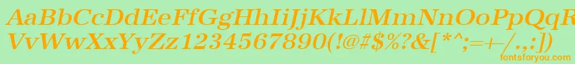 UrwantiquatmedwidOblique Font – Orange Fonts on Green Background