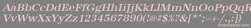 UrwantiquatmedwidOblique Font – Pink Fonts on Gray Background