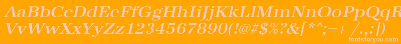 UrwantiquatmedwidOblique Font – Pink Fonts on Orange Background