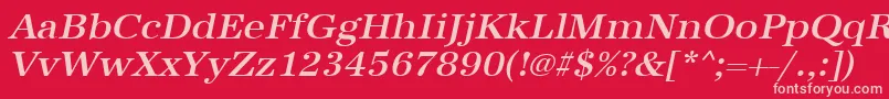UrwantiquatmedwidOblique Font – Pink Fonts on Red Background