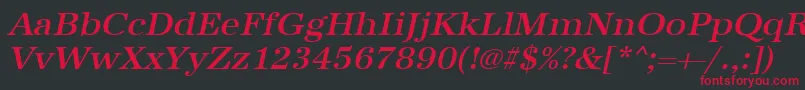 UrwantiquatmedwidOblique-Schriftart – Rote Schriften auf schwarzem Hintergrund