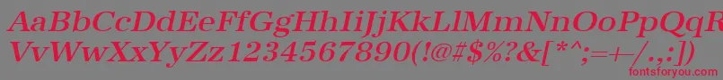UrwantiquatmedwidOblique Font – Red Fonts on Gray Background