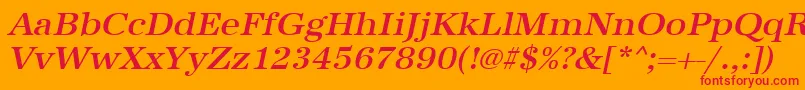 UrwantiquatmedwidOblique Font – Red Fonts on Orange Background