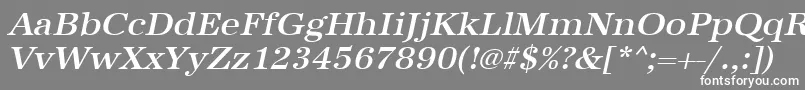 UrwantiquatmedwidOblique-Schriftart – Weiße Schriften auf grauem Hintergrund