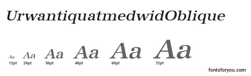 UrwantiquatmedwidOblique Font Sizes