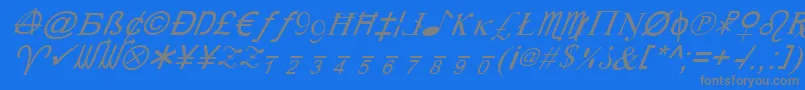 フォントXcryptv2i – 青い背景に灰色の文字