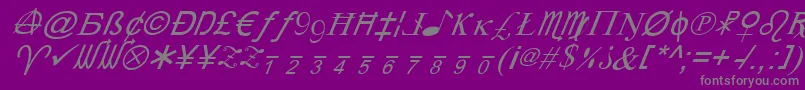 フォントXcryptv2i – 紫の背景に灰色の文字