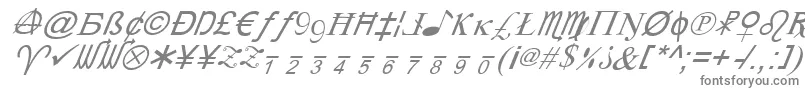 フォントXcryptv2i – 白い背景に灰色の文字