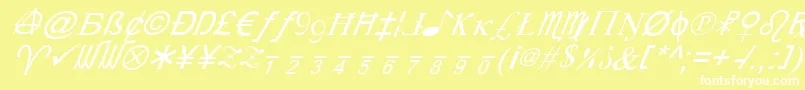 フォントXcryptv2i – 黄色い背景に白い文字