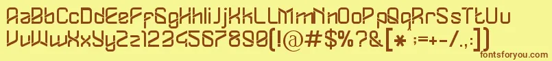 Dylovastuff Font – Brown Fonts on Yellow Background