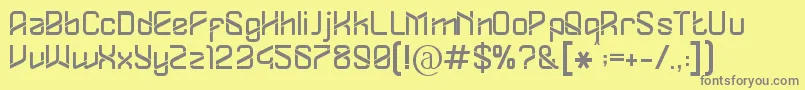 Dylovastuff-fontti – harmaat kirjasimet keltaisella taustalla