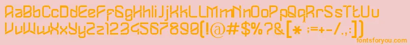 Dylovastuff-Schriftart – Orangefarbene Schriften auf rosa Hintergrund