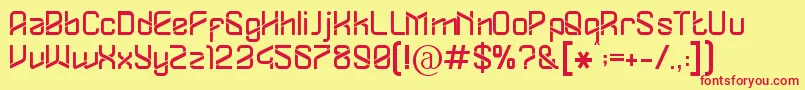 フォントDylovastuff – 赤い文字の黄色い背景