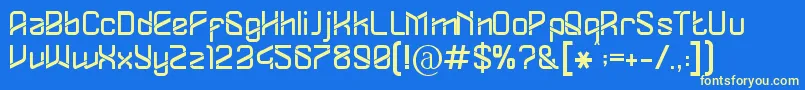 フォントDylovastuff – 黄色の文字、青い背景