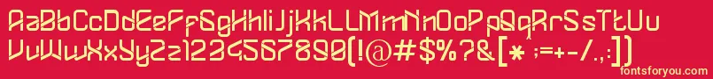 Dylovastuff-Schriftart – Gelbe Schriften auf rotem Hintergrund