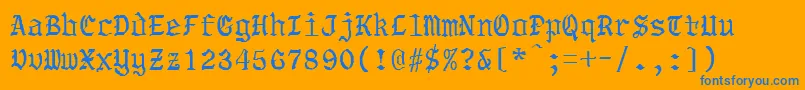 ObadiahRegular Font – Blue Fonts on Orange Background