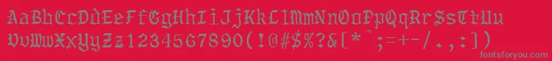 ObadiahRegular-Schriftart – Graue Schriften auf rotem Hintergrund