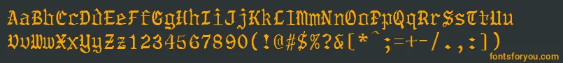 Шрифт ObadiahRegular – оранжевые шрифты на чёрном фоне