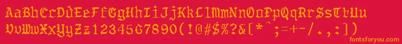 ObadiahRegular Font – Orange Fonts on Red Background