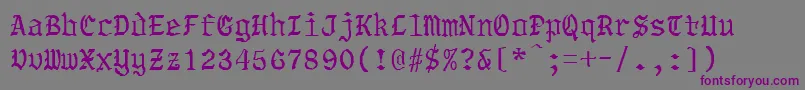Шрифт ObadiahRegular – фиолетовые шрифты на сером фоне