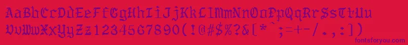 ObadiahRegular Font – Purple Fonts on Red Background