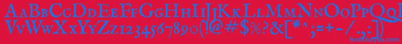 ImFellEnglishRomanSc Font – Blue Fonts on Red Background