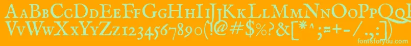 ImFellEnglishRomanSc Font – Green Fonts on Orange Background