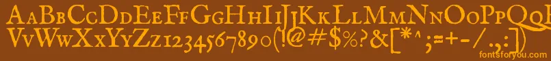 ImFellEnglishRomanSc Font – Orange Fonts on Brown Background