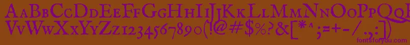 ImFellEnglishRomanSc Font – Purple Fonts on Brown Background