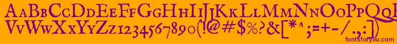 ImFellEnglishRomanSc Font – Purple Fonts on Orange Background