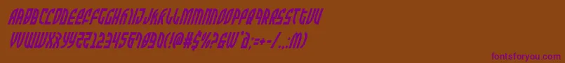 Zoneridercondital-Schriftart – Violette Schriften auf braunem Hintergrund
