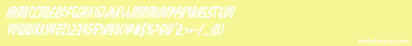 Zoneridercondital-Schriftart – Weiße Schriften auf gelbem Hintergrund