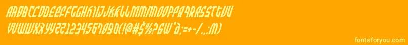 フォントZoneridercondital – オレンジの背景に黄色の文字