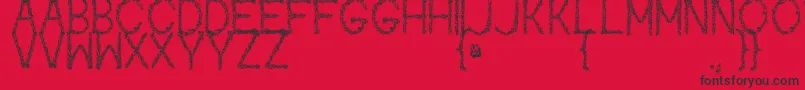 Kaori Font – Black Fonts on Red Background
