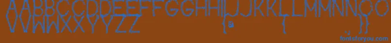Kaori Font – Blue Fonts on Brown Background
