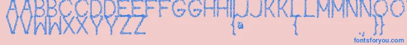 Kaori Font – Blue Fonts on Pink Background
