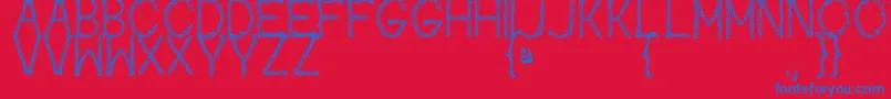 Kaori Font – Blue Fonts on Red Background